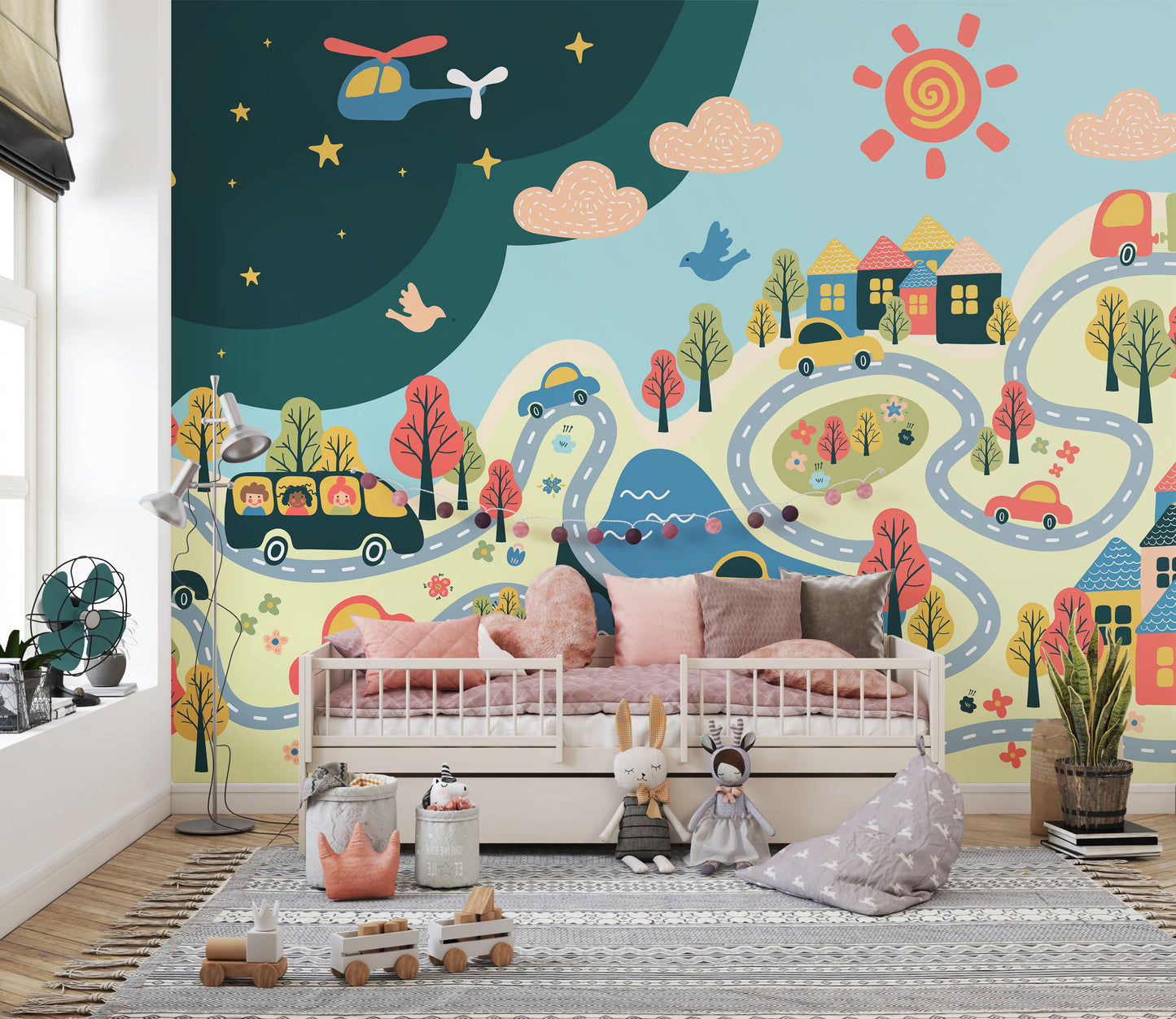 Kids Room City View Wallpaper Murals - Giffywalls