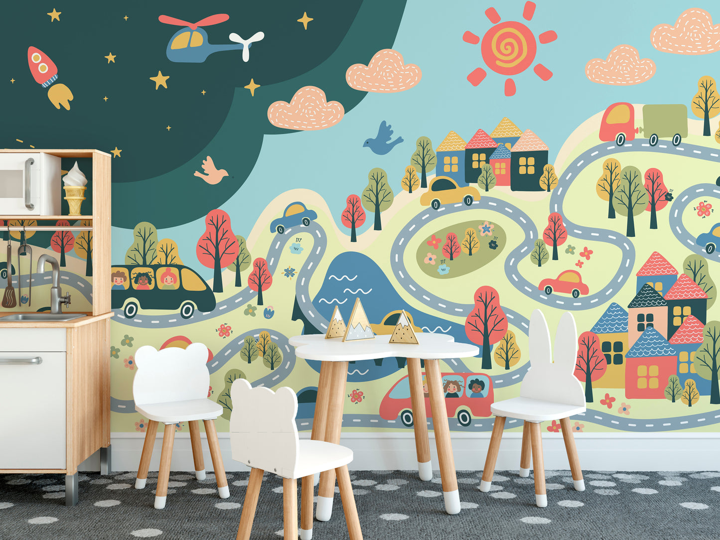 Kids Room City View Wallpaper Murals - Giffywalls