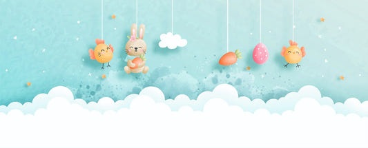 Easter Bunny and Chick Wallpaper Mural