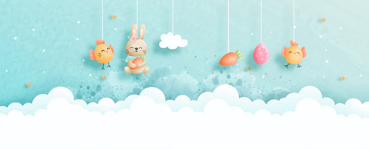 Easter Bunny and Chick Wallpaper Mural