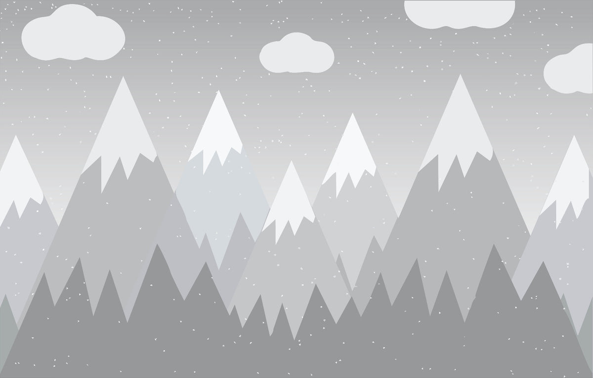 Grey Mountain Kids Wallpaper Mural in your room — zoomed