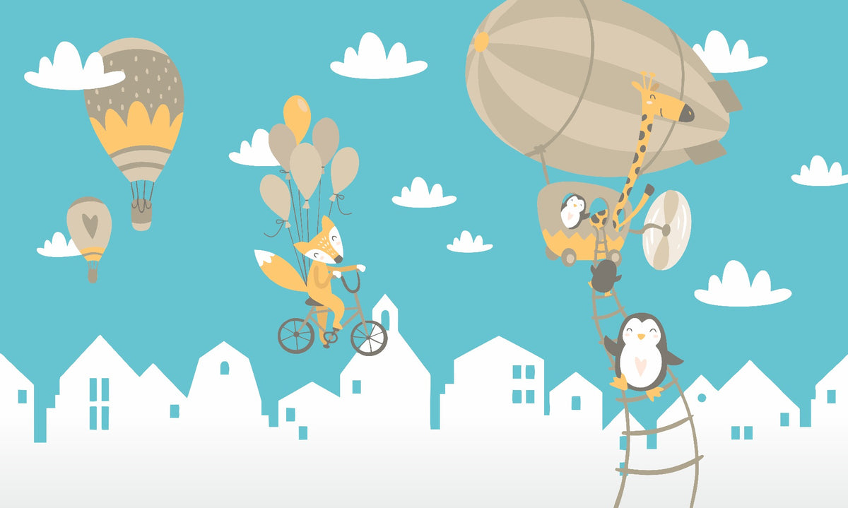 Kids Air Balloon Wallpaper Mural in your room