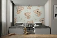 Koala Cuddles mint Wallpaper