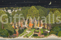 Heritage mythology wall mural with Forest Night, figures, and wildlife