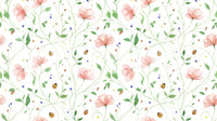 Ladybug Bloom Wall Mural with red ladybugs and white daisies in a modern nursery.