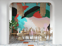 Lagoon Wall unique expressive painting print. Removable wall covering.