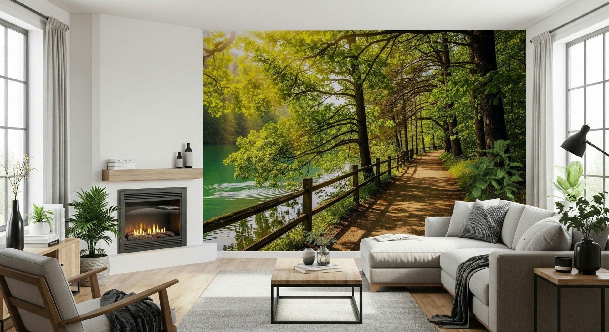 Lake Path Serenity Wall Mural