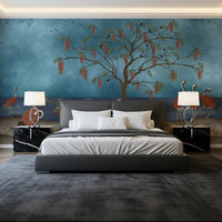 Lakeside Reverie wall mural adding depth to a refined Bedroom setting