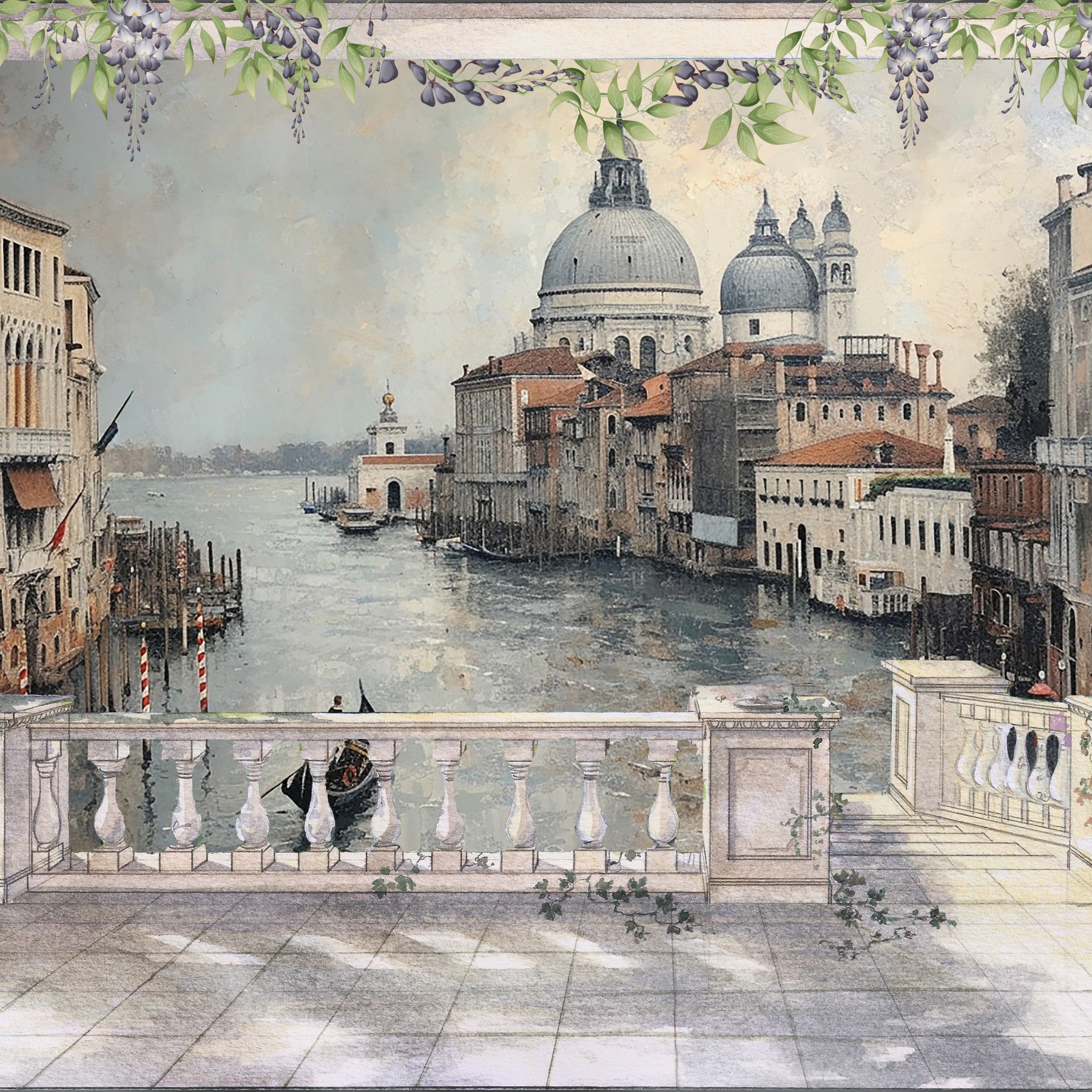 Venetian Canal View Wall Mural