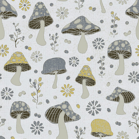 Golden Gray Mushrooms Wallpaper