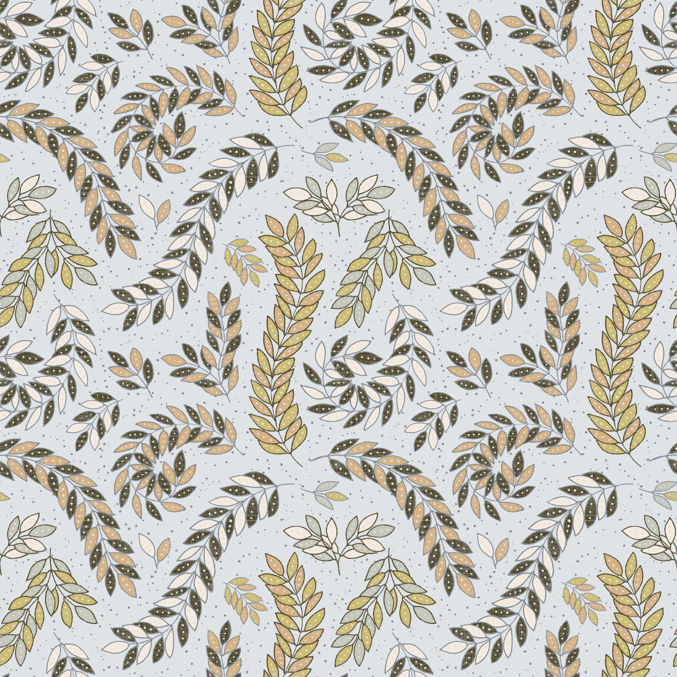 Vintage Foliage Golden and Gray Wallpaper