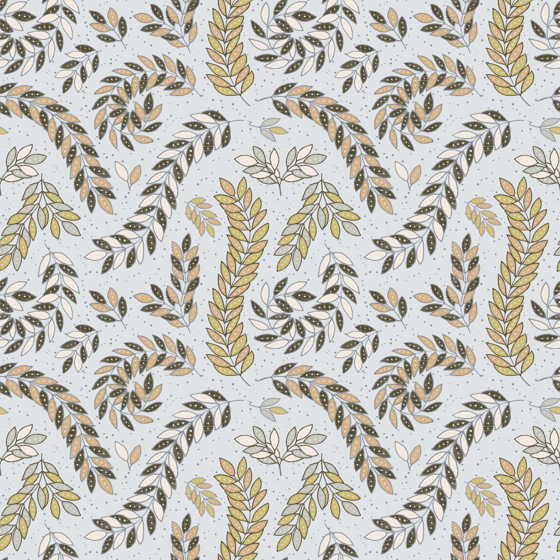 Vintage Foliage Golden and Gray Wallpaper