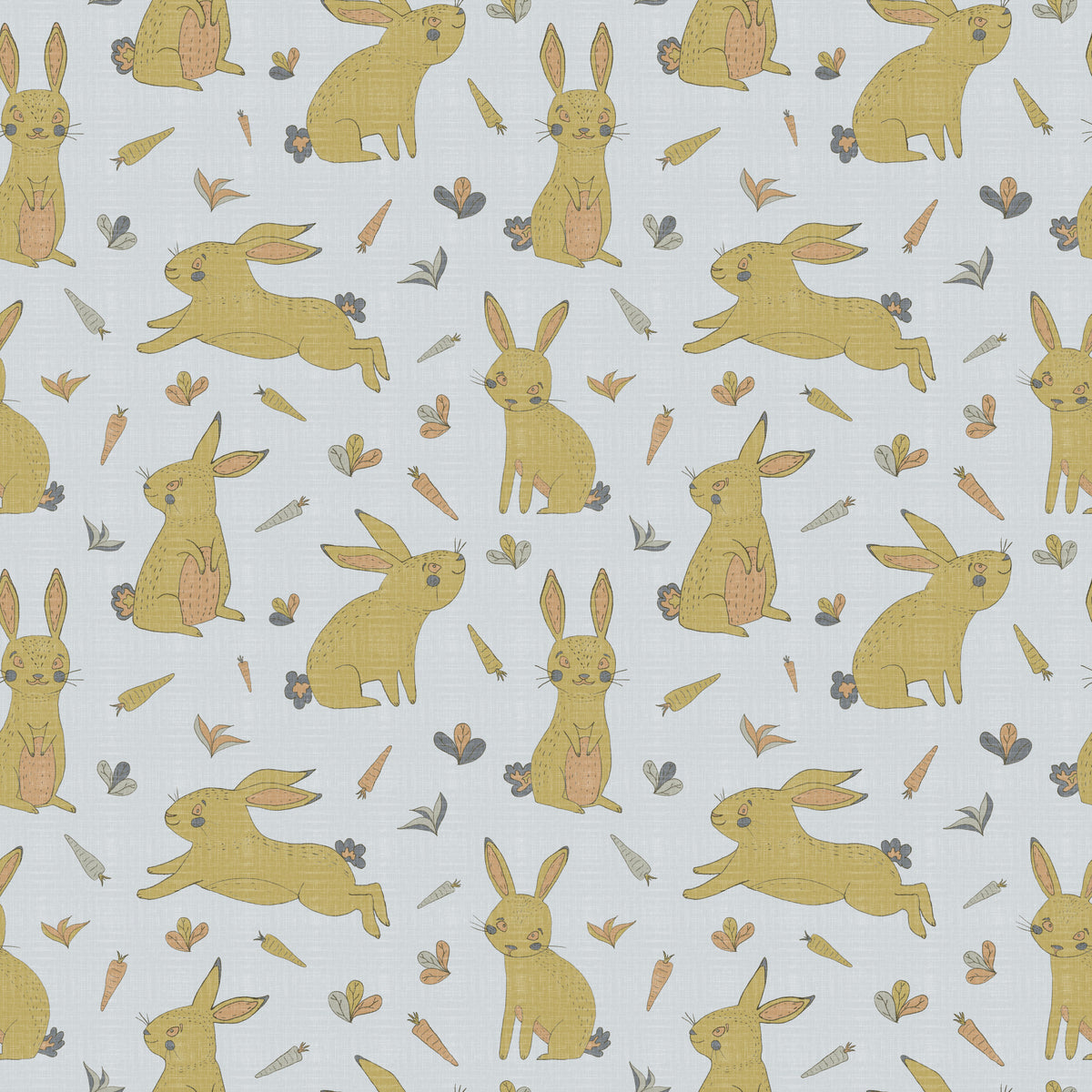 Bunnies and Rabbits Golden Gray Wallpaper in your room