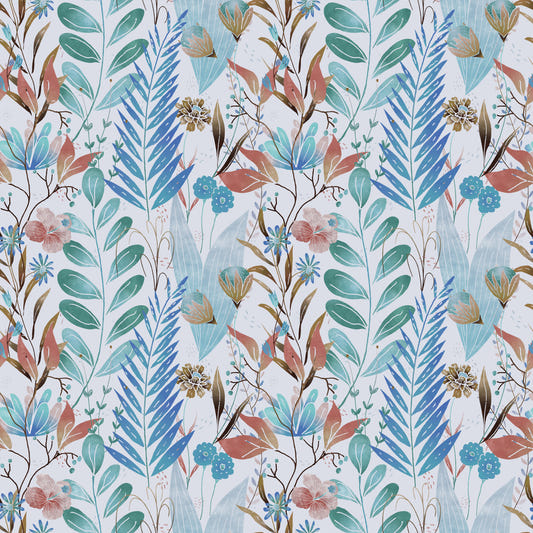 Wild Bloom Symphony Blue Wallpaper