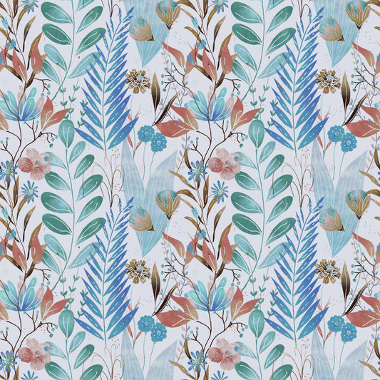 Wild Bloom Symphony Blue Wallpaper