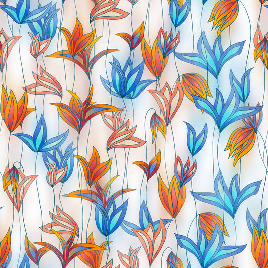 Big Bold Wildflowers White Wallpaper