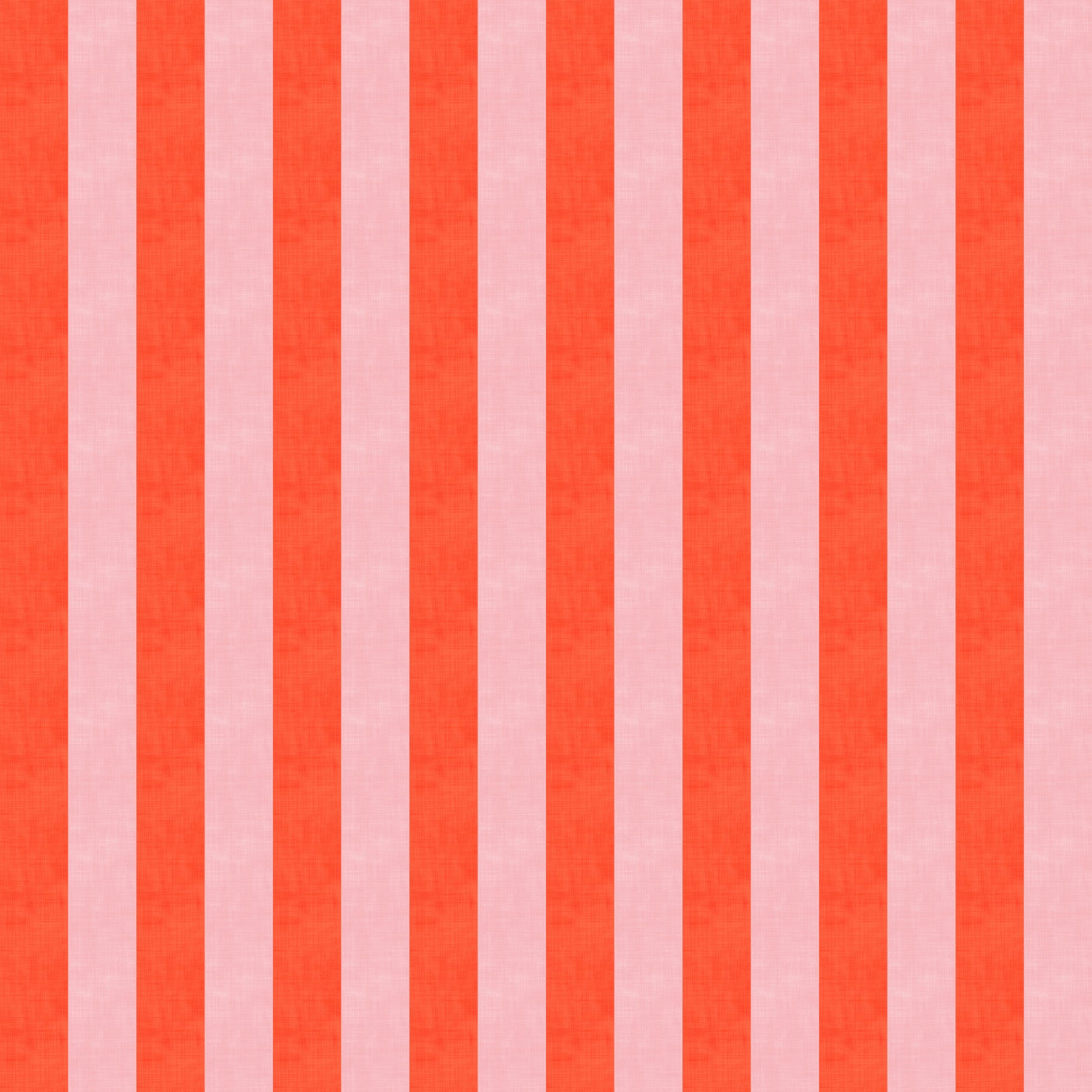 Pink and Red Stripes Linen Texture wallpaper behind a sage green tufted sofa with a glass vase in a living room