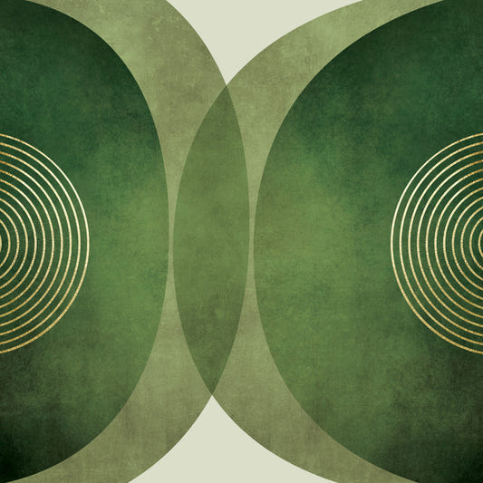 Mid Century Modern Green Wall Mural