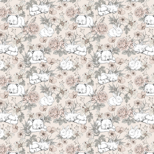 Sleeping Woodland Beige Wallpaper