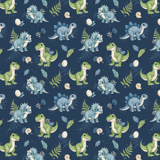 Dino Pals Navy Wallpaper