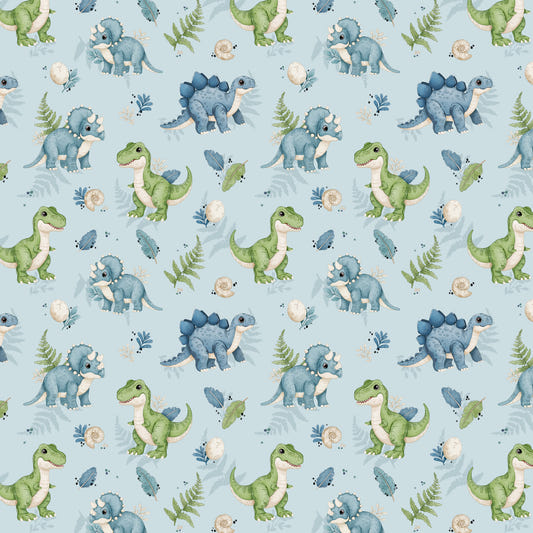 Dino Pals Blue Wallpaper