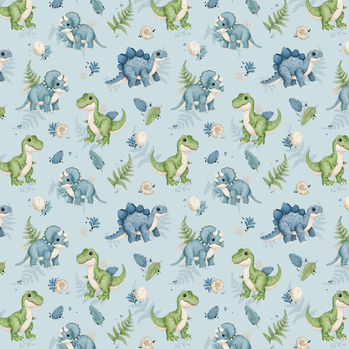 Dino Pals Blue Wallpaper in your room