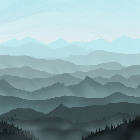 Misty Mountain Layers Wallpaper