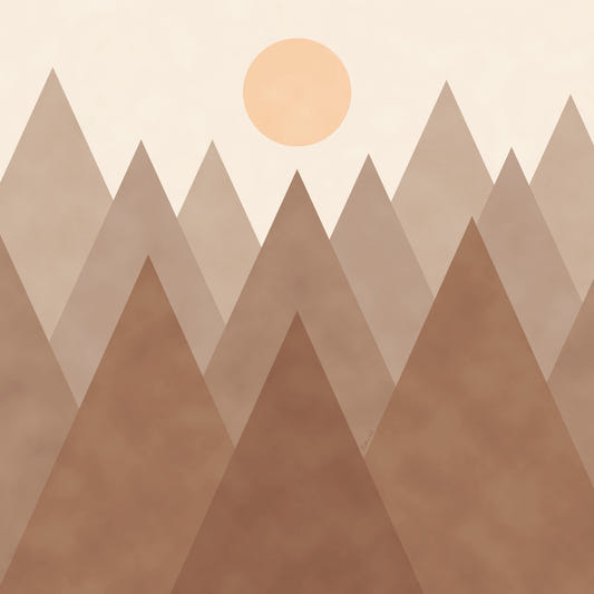 Natural Brown Geometric Mountains Wallpaper