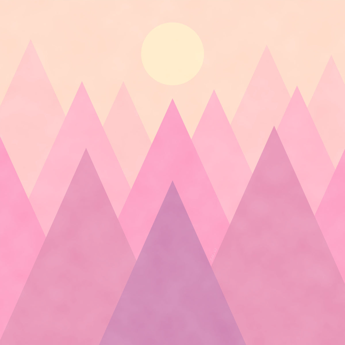 Soft Pink Candy Mountains Wallpaper in your room