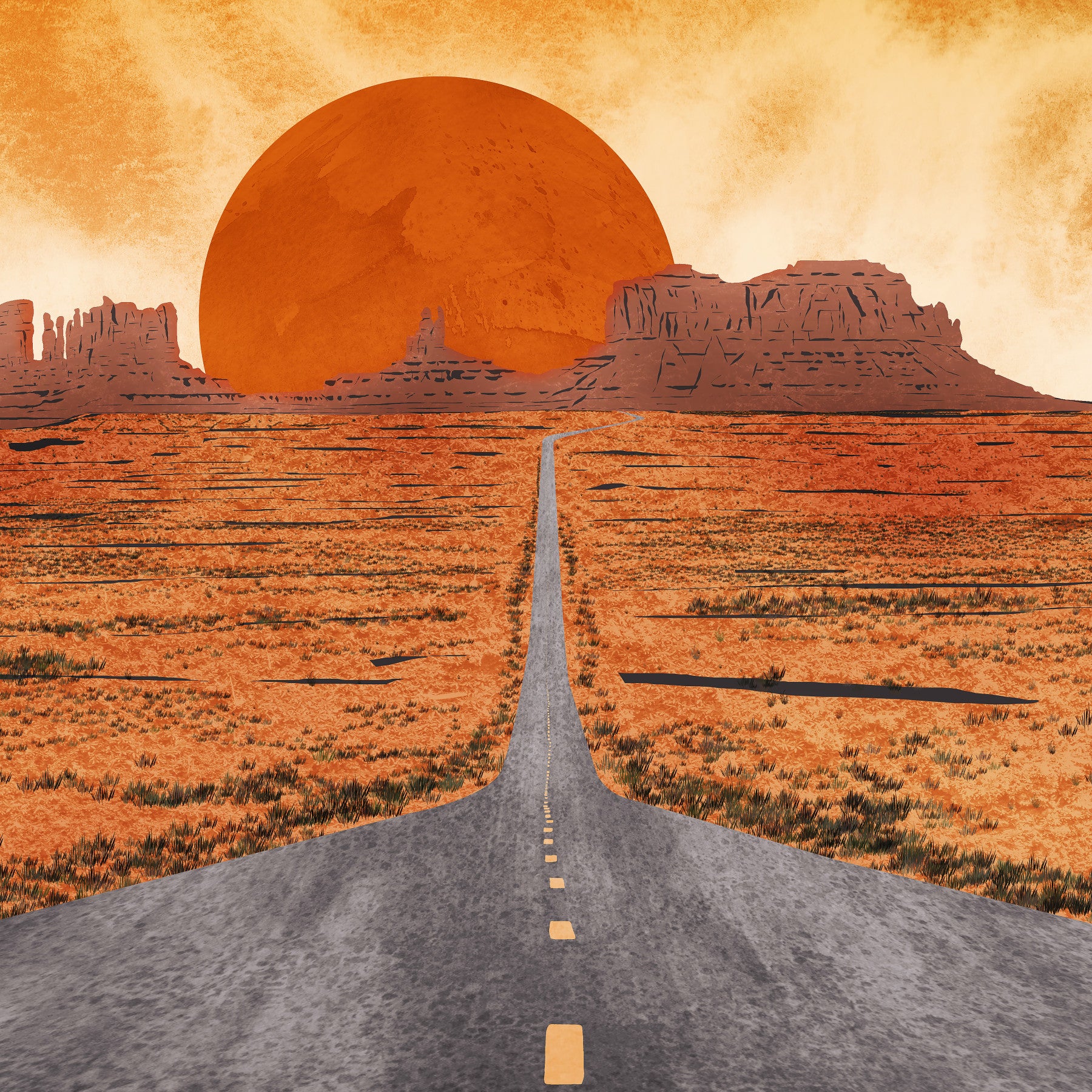 Monument Valley Sunset Mural Wallpaper