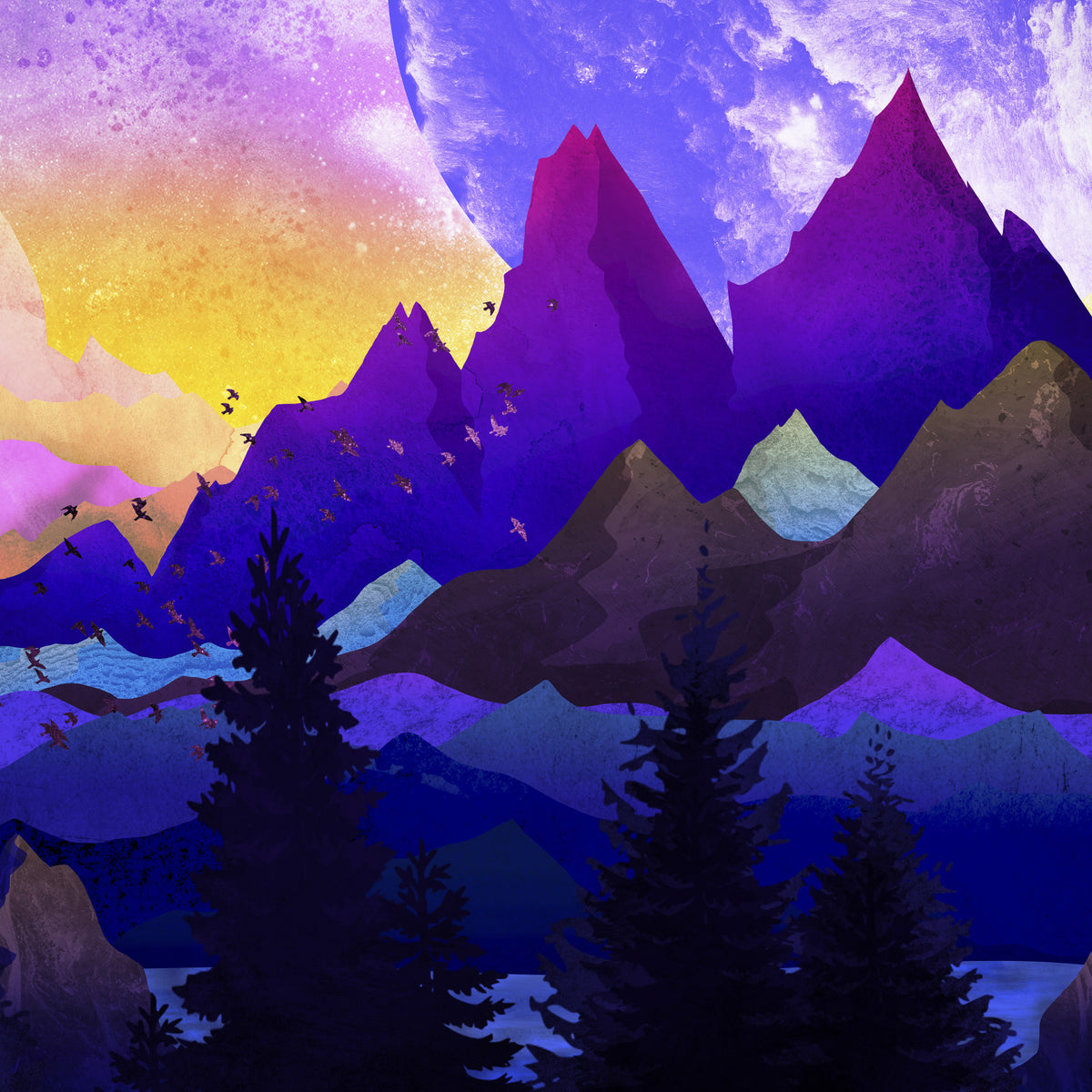 The magical colorful mountains in your room — zoomed