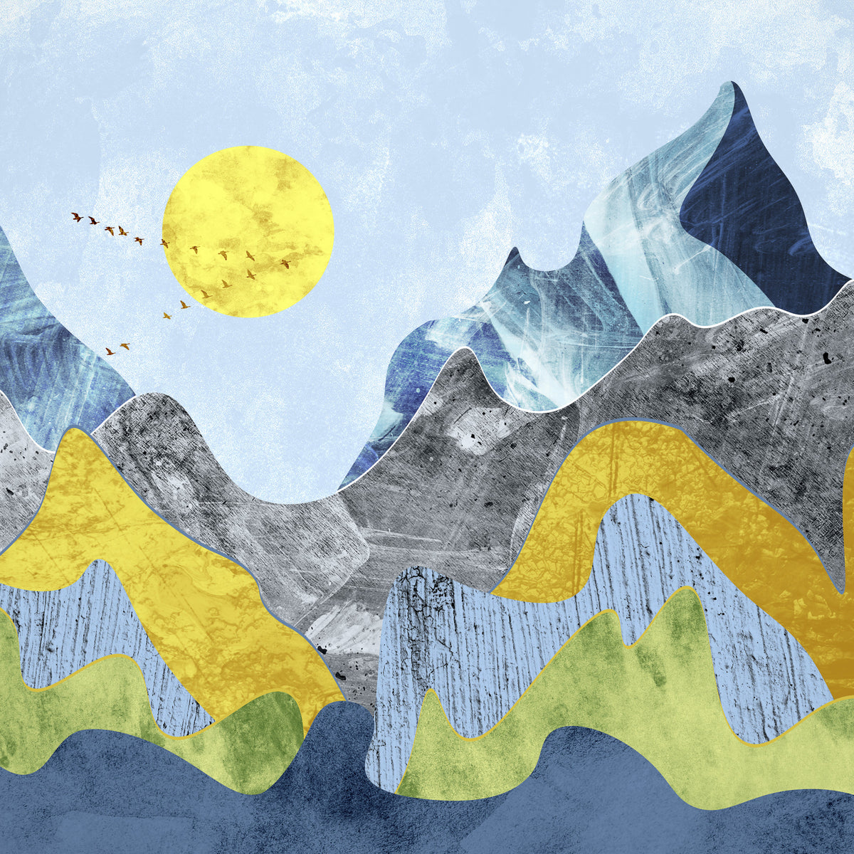 The marbled mountains Wallpaper in your room — zoomed