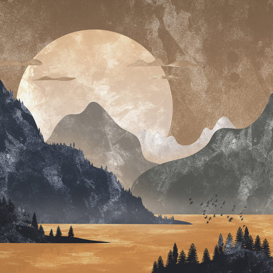 Sunset Over the Peaks Wallpaper