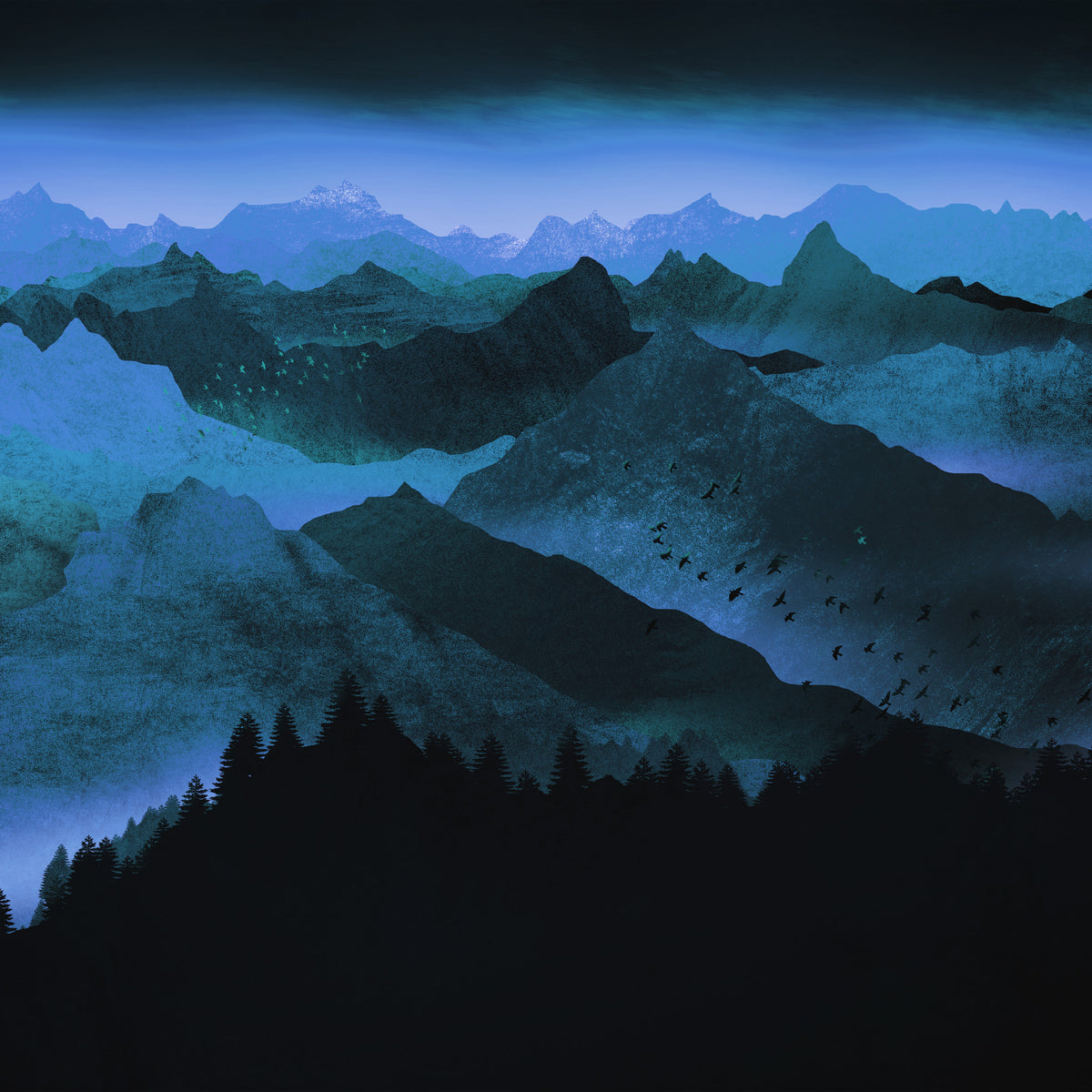 Azure Mountain Majesty Wallpaper in your room — zoomed