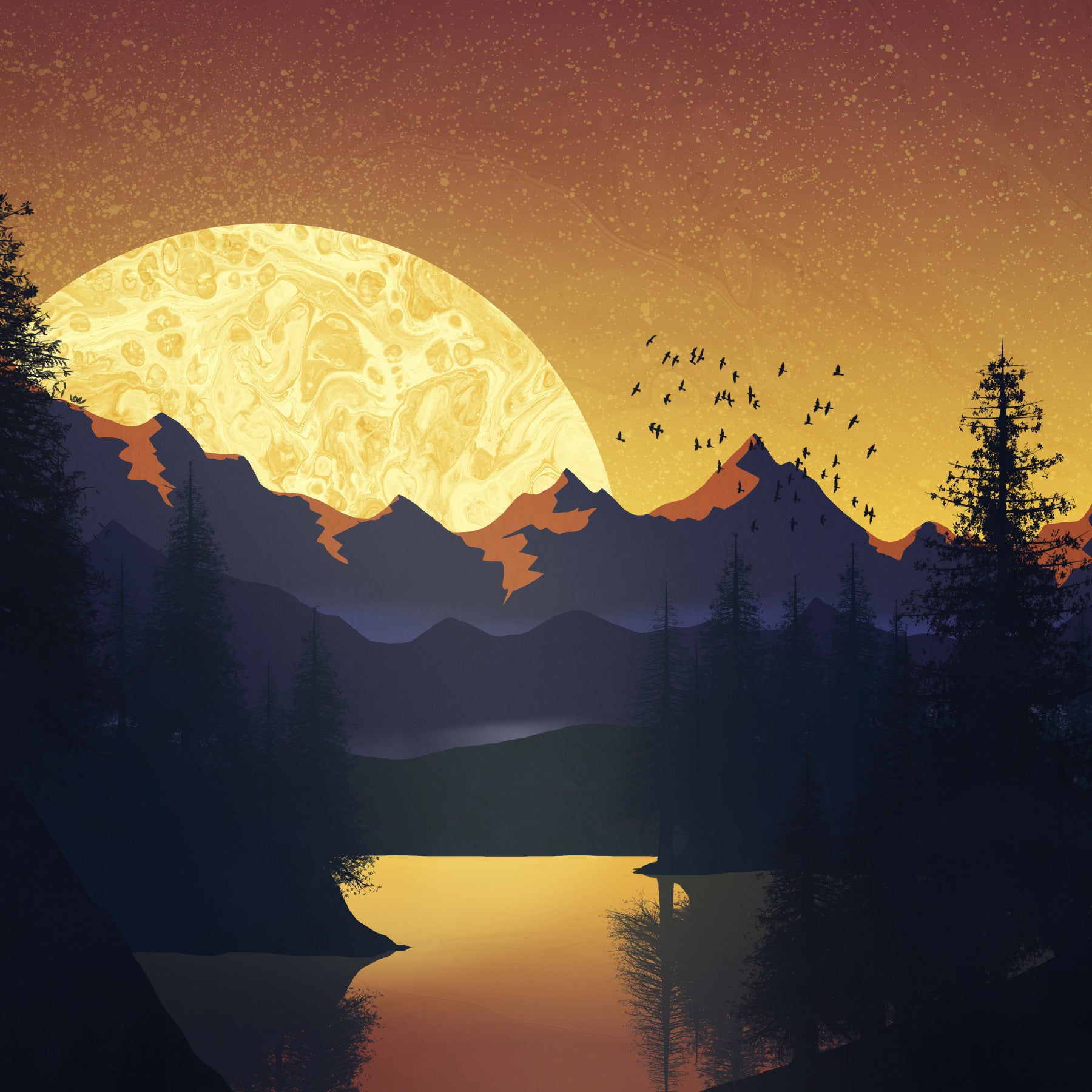 Golden Hour Escape Wall Mural