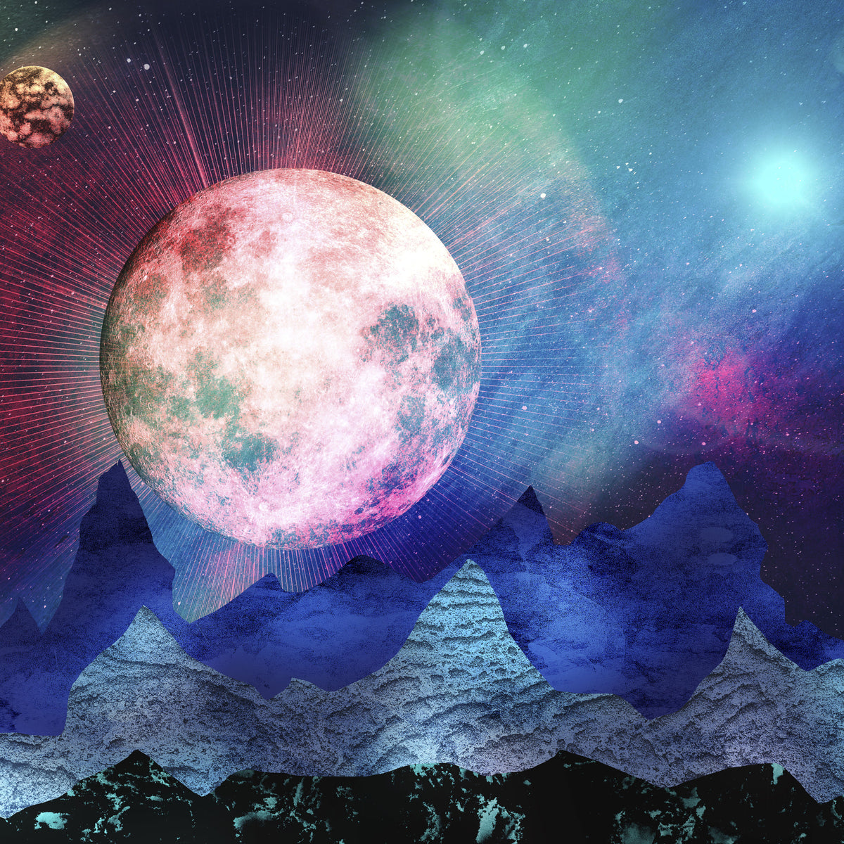 Lunar Eclipse over Blue Mountains Wallpaper in your room