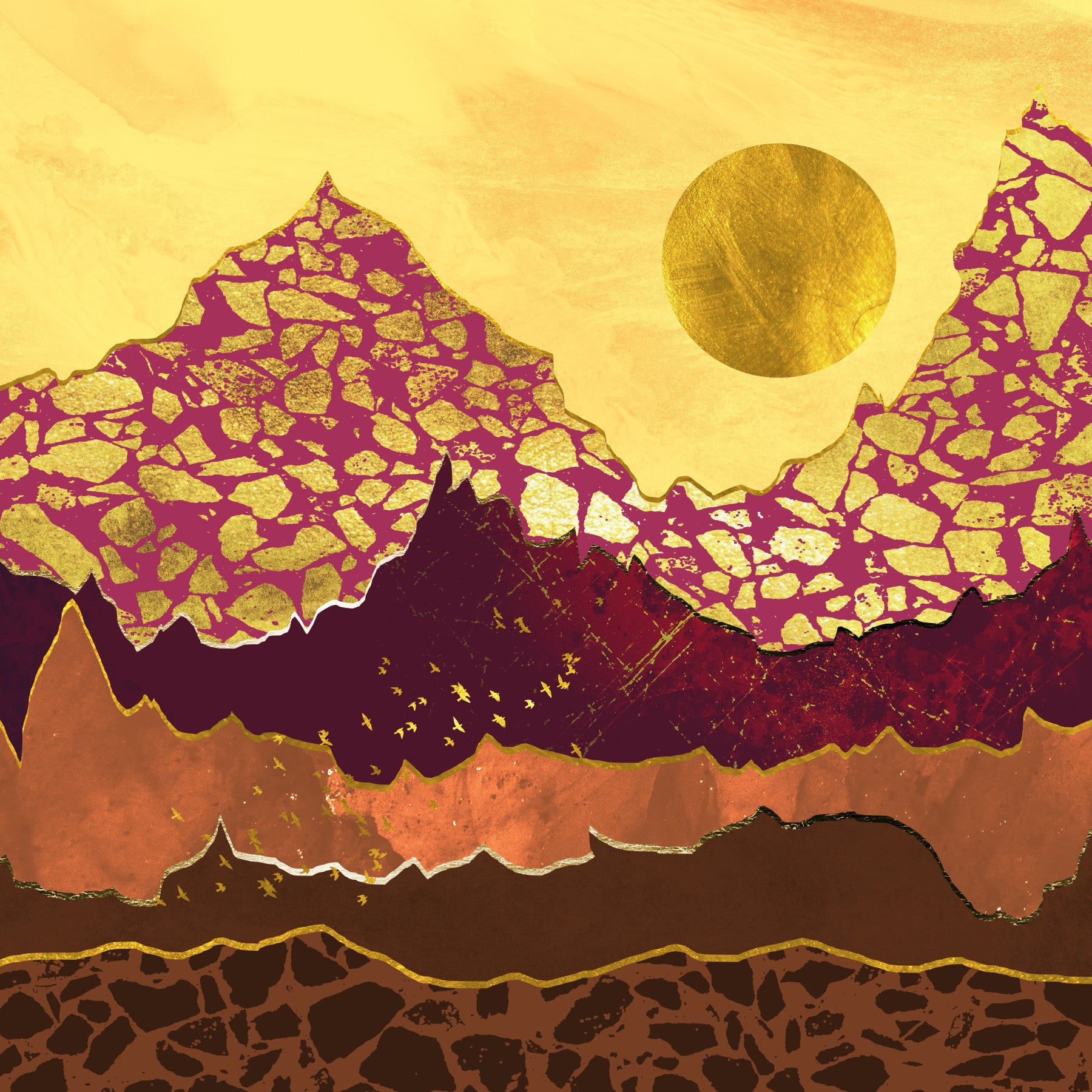 Terracotta Sunset Mural Wallpaper in your room — zoomed