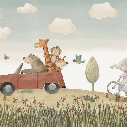 Animal Road Trip Wall Mural