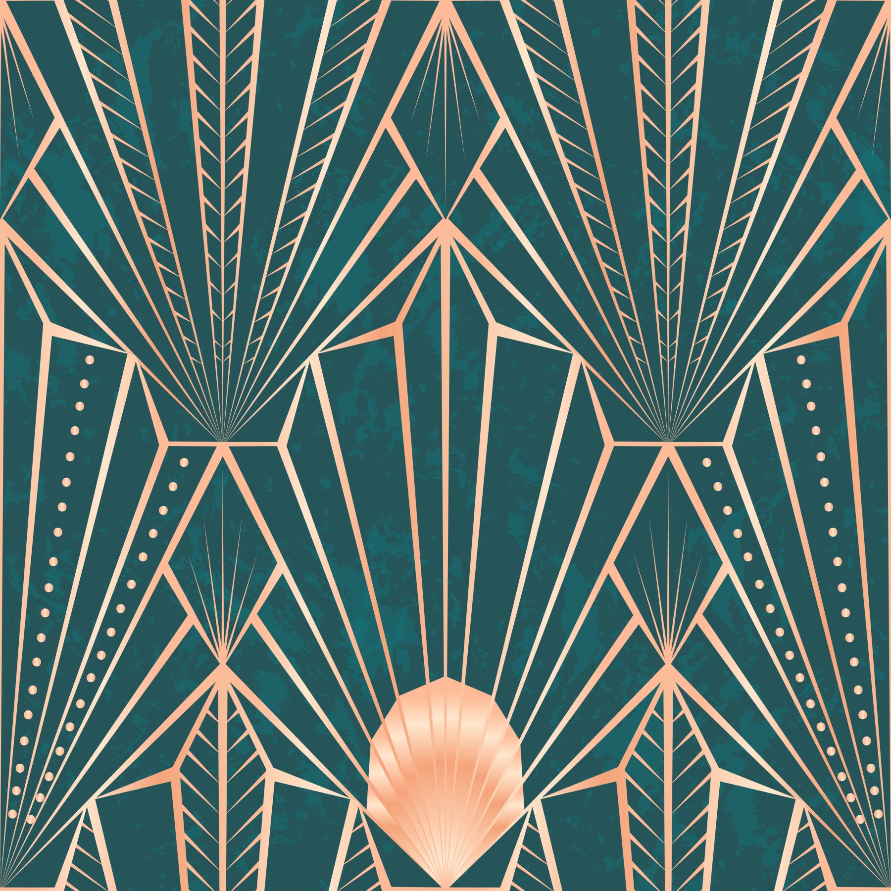 Art Deco Teal & Rose Gold Geometric - The New Twenties