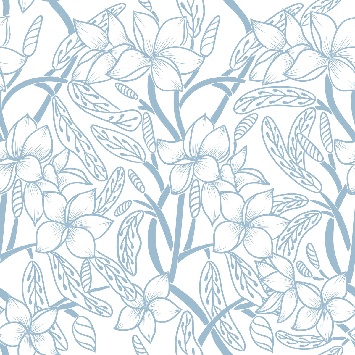 Floral Stillness - Light Blue in your room — zoomed