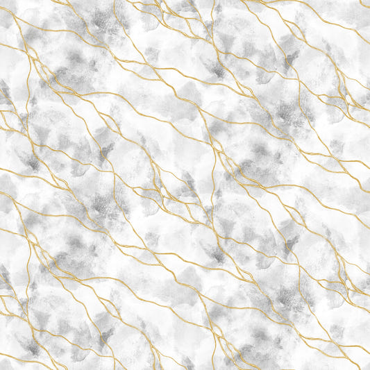White Marble with golden veins Wallpaper