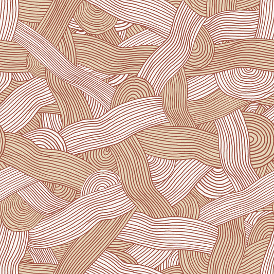 Cozy Cream Abstract Stripes Wallpaper