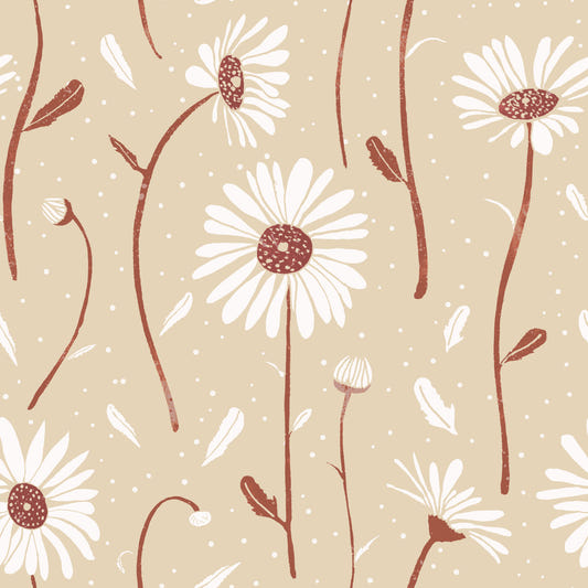 Cozy Cream Daisies Wallpaper