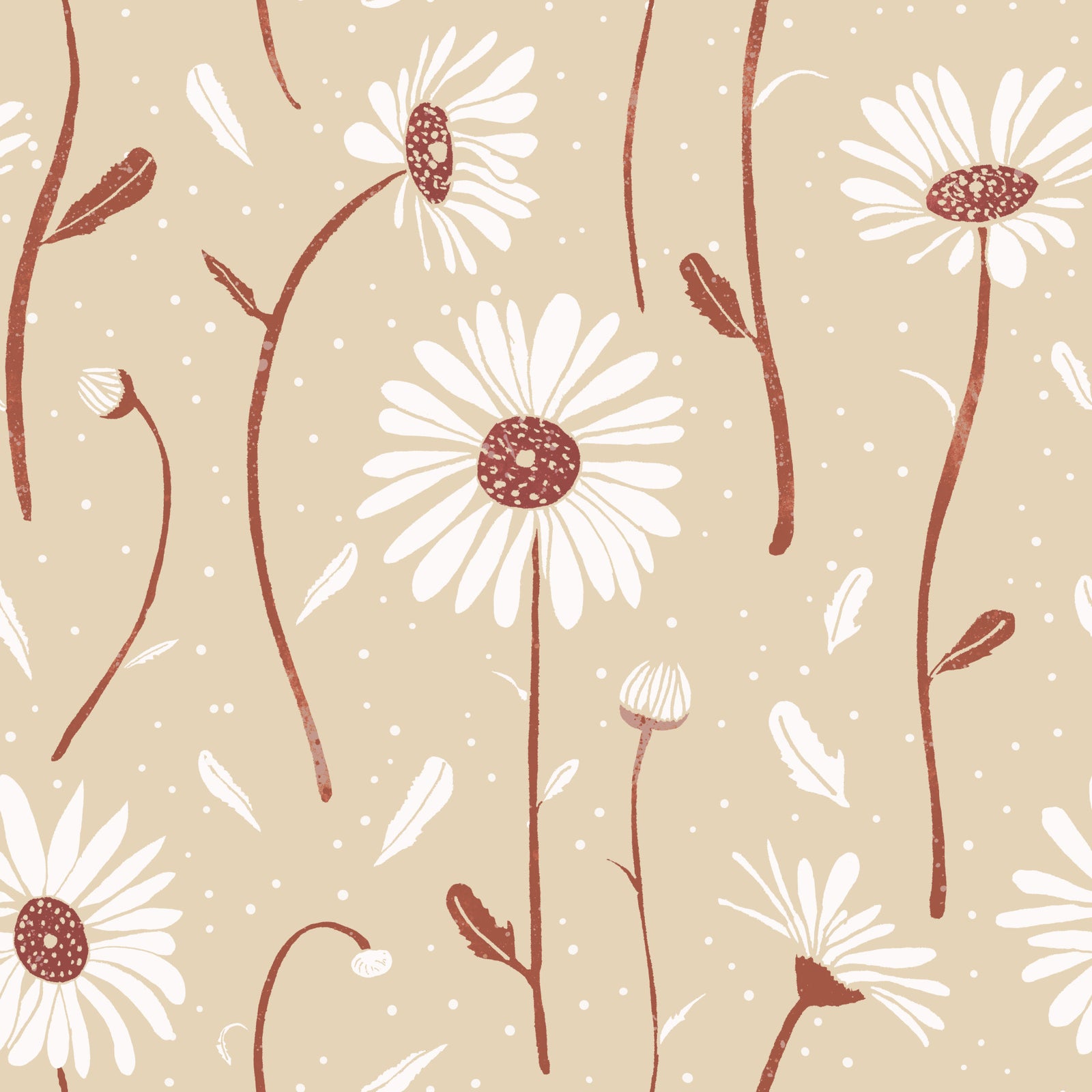 Cozy Cream Daisies Wallpaper