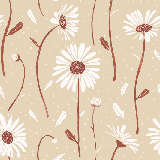 Cozy Cream Daisies Wallpaper