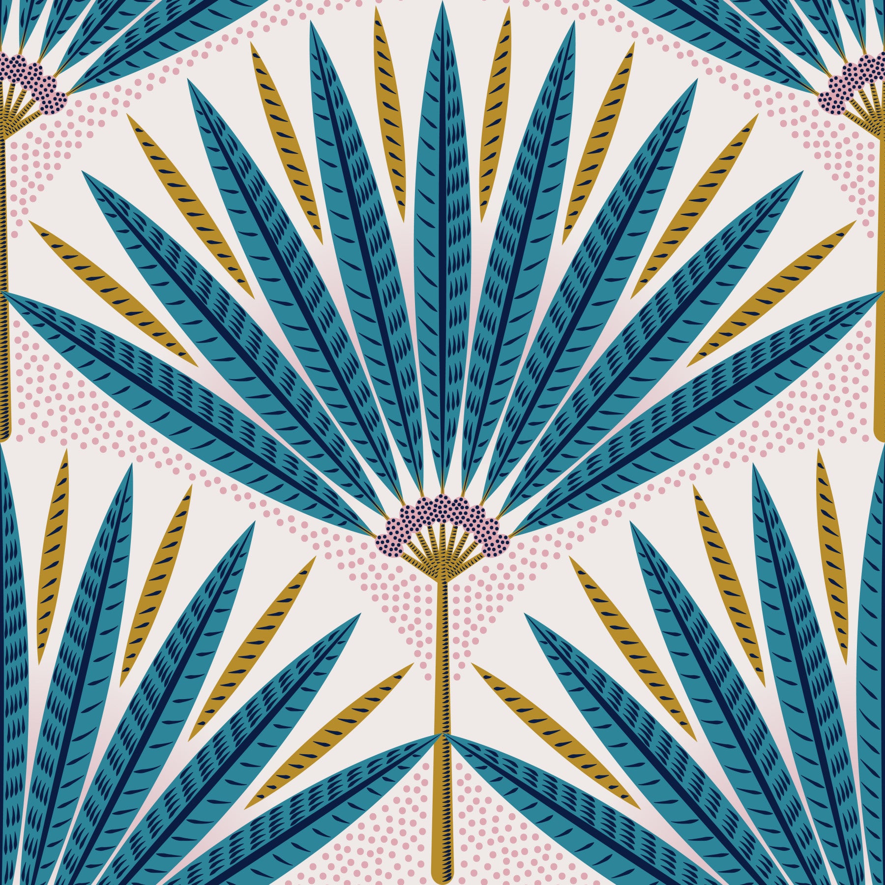 Tropical Radiance wallpaper with vivid palm leaf design

