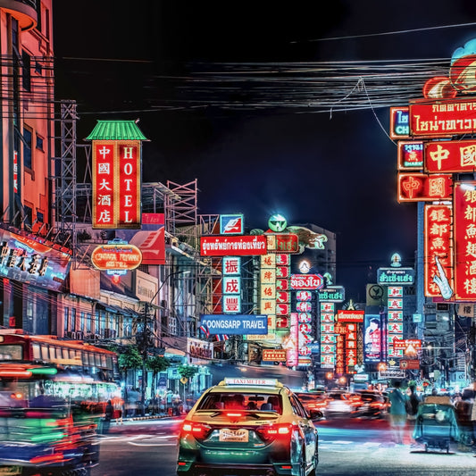 Electric Bangkok Streets Wall Mural