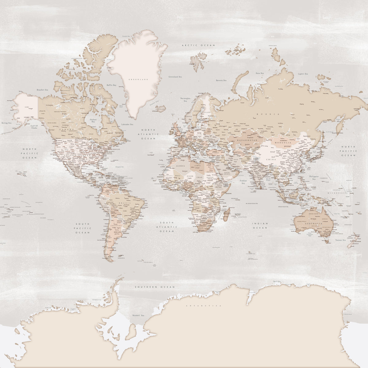 Rustic World Map Wallpaper in your room