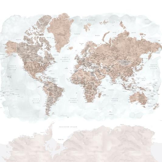 Antique World Map Watercolor Wallpaper