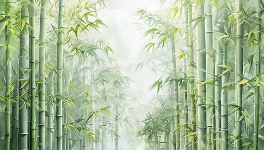 Serene Bamboo Grove Wall Mural